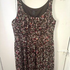 Ann Taylor Petite Brown Floral Dress, NWT, size 10P